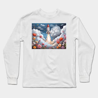Coloring the Rocket's Ascent (145) Long Sleeve T-Shirt